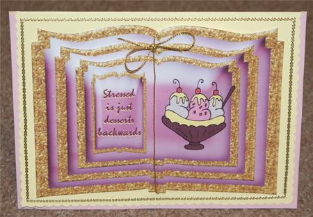 Triple Book Layers Background - Gold Edged Pink Glass by Christine Dixon