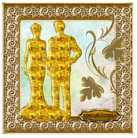 10 Gold Filigree Square Frames by Christine Dixon