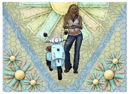 Vespa Scooters & Helmets by Christine Dixon