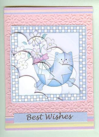 Cute Cat Shell Edged Corner Side Stacker by Christine Dixon