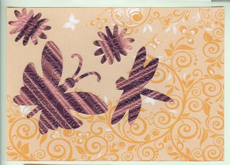 Flourishes & Butterflies Earthy Shade A4 Backing Paper by Christine Dixon