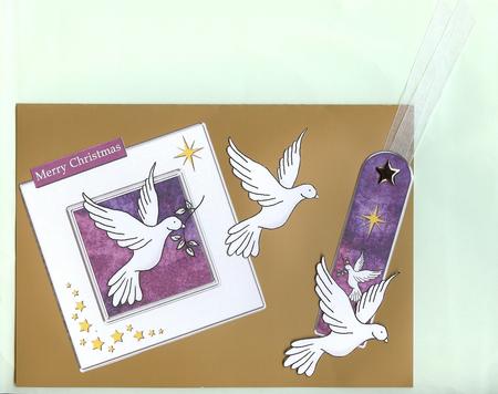 Xmas Dove Quick Card with Decoupage by Christine Dixon