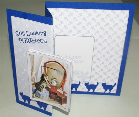 Still Looking Purr-fect! Foldback Card by Christine Dixon