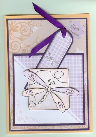 Dragonfly Quick Card with 3D Decoupage Topper by Christine Dixon