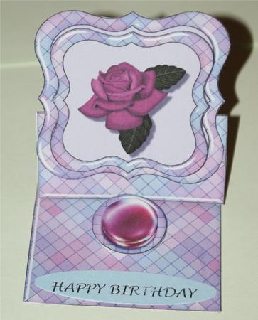 Purple Rose Easel Card by Christine Dixon