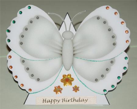 Sage and Cream Butterfly 3D Stand Up Pyramid Card Kit by Christine Dixon