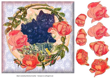 Blush Pinks Vintage Damask A4 Co-ordinating Papers by Christine Dixon