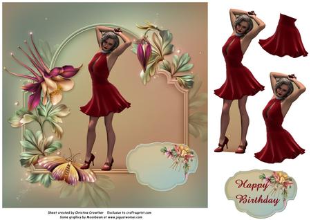Lady in Red 5 Cu4cu Png Graphics by Christine Dixon