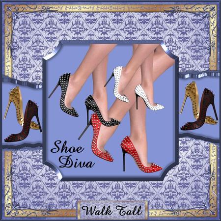 6 Spiked High Heel Shoes Poser Tubes by Christine Dixon