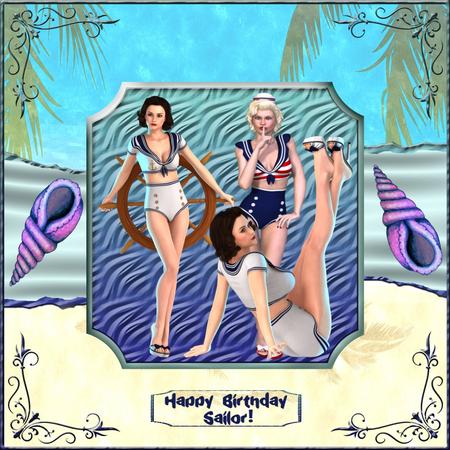 6 1950's Sailor Girl Poser Tubes by Christine Dixon
