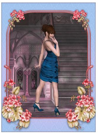 Stunning Lady in Blue 5 Cu4cu Png Graphics by Christine Dixon