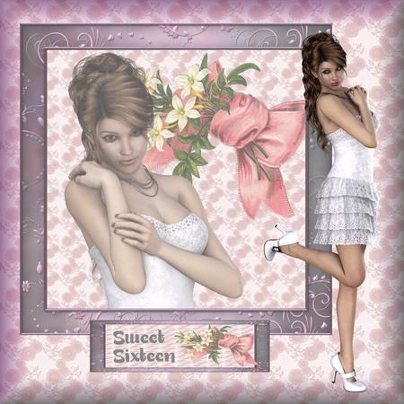 Beauty in a White Lace Ruffle Dress 5 Cu4cu Png Graphics by Christine Dixon