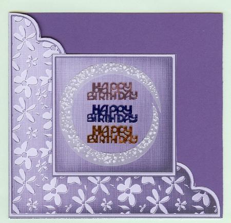 Metallic Floral Cut and Fold Corner Card Plain Card Base by Christine Dixon