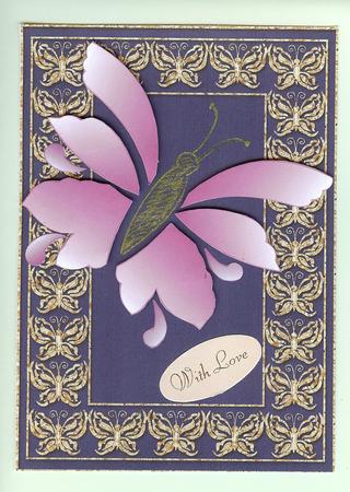 Elegant Butterfly Frame Plain Card Base 4 by Christine Dixon