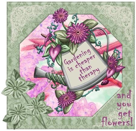 Floral Watering Can Frame by Christine Dixon