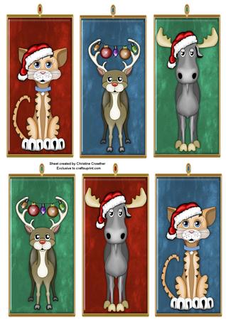Cute Christmas Animals by Christine Dixon
