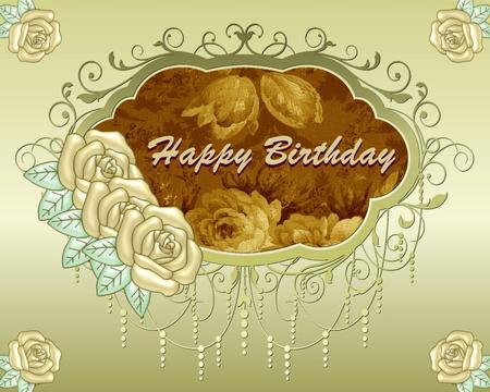 Gold Large Rose Blooms A4 Backing Paper by Christine Dixon