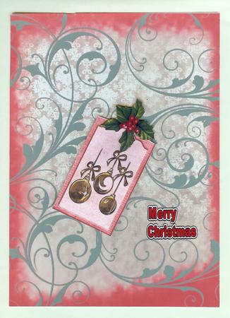 Christmas Poinsettia Window Swirls Backing Paper by Christine Dixon