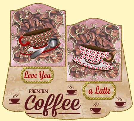 Love U a Latte Coffee Cups Clip Art by Christine Dixon