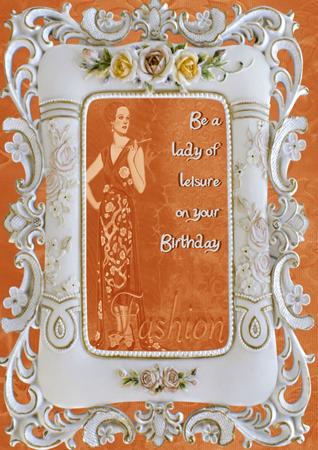 Burnt Orange Fashion Lady A4 Backing Paper by Christine Dixon