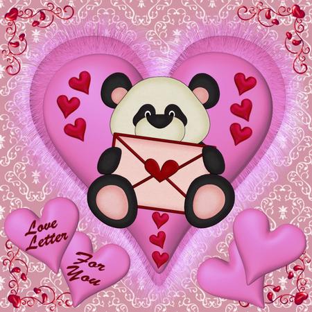 Little Valentine Panda Bears Clip Art by Christine Dixon