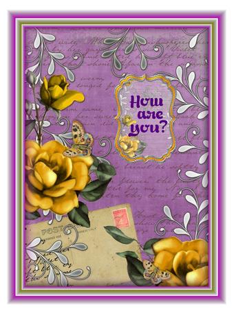 Purple Red Poppy Postcard A4 Backing Paper by Christine Dixon