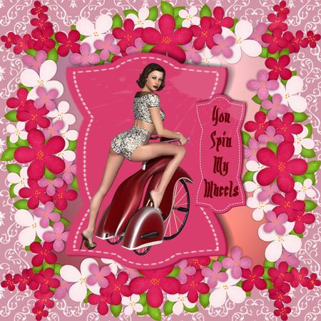 Floral Frames and Ornaments Reds by Christine Dixon