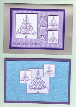 Purple Christmas Trees by Christine Dixon
