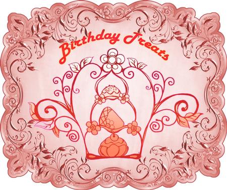 Cake Stand Wall Decor-digital Stamping by Christine Dixon