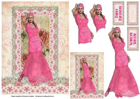 Lace Frames - Pink by Christine Dixon