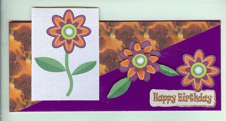 Purple and Orange Decoupage Flower by Christine Dixon