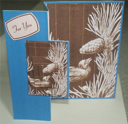 Vintage Bird and Pine Cone Fold Back by Christine Dixon