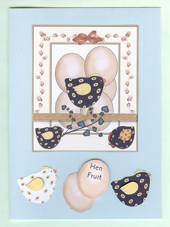 Hen Fruit Card Topper by Christine Dixon