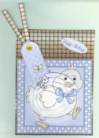 Little Chick Quick Card with Circle Pyramage Design by Christine Dixon