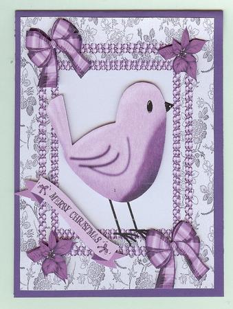 Christmas Pink Bird by Christine Dixon