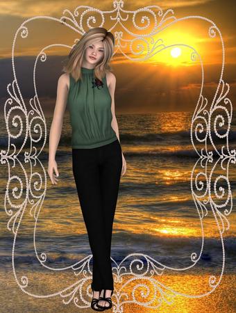 BG Sunset Over the Waves by Christine Dixon