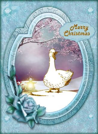 Christmas Geese, Digital Stamps by Christine Dixon