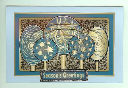 Metallic Forest Pyramid Blue by Christine Dixon