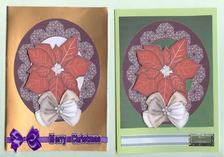 2 Card Sheet Poinsettias and Lace by Christine Dixon