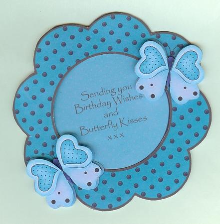 Butterfly Kisses Shaped Green Aperture Decoupage Quick Card by Christine Dixon