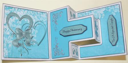 Emerald Anniversary Hearts T-step Tri Fold by Christine Dixon