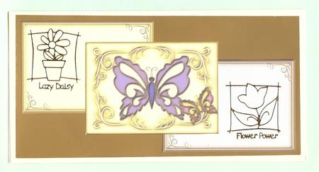 Two Vintage Butterflies Card Front & Matching Insert 4 by Christine Dixon