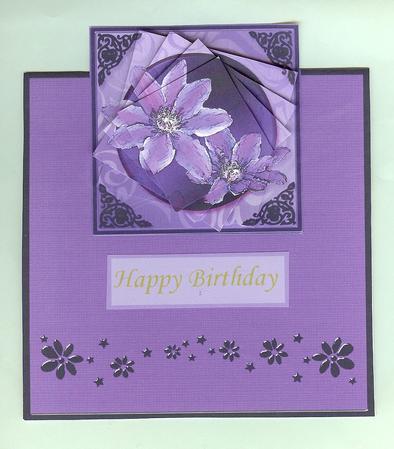 Clematis Easy Over the Edge Card N Spiral Pyramid by Christine Dixon