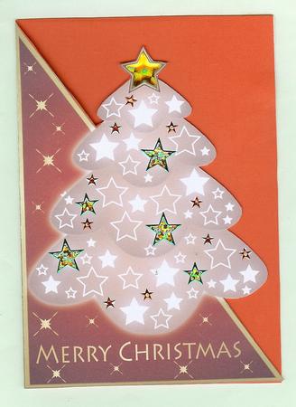 Bright Christmas Tree in Red by Christine Dixon