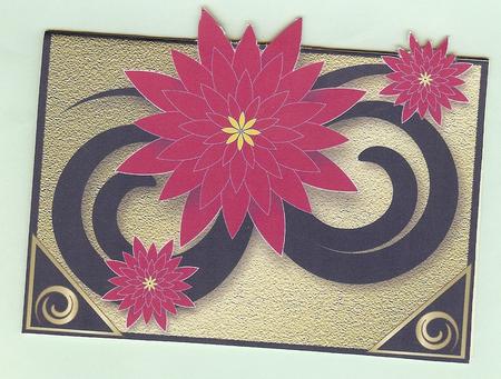 Oriental Magenta Flowers Over the Edge by Christine Dixon