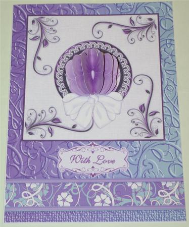 3D Silk Flower Embellishment in Pink and Card Front by Christine Dixon