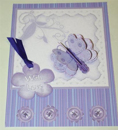 3D Button Butterfly Embellishment and Card Front by Christine Dixon