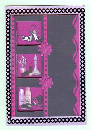 Fashion Diva Black and Pink Easy 3D Look Card by Christine Dixon