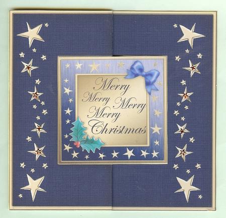 Elegant Christmas Greeting No-hole Fold Back Card by Christine Dixon