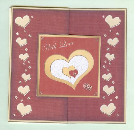 Elegant Hearts No-hole Fold Back Card by Christine Dixon